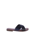 thumbnail image 2 of Bamboo Finest-17 Slip on Women's Cross Strap Sandals in Black, 2 of 4