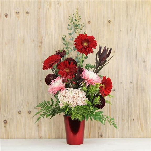 Cheungs PP-106SR 5 in. Round Tapered Recycled Plastic Planter, Shiny Red