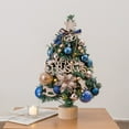 thumbnail image 6 of Mini Christmas Tree, Tabletop Christmas Tree, Small Flocked Christmas Tree with 30 LED Lights and Wooden Base, Battery Operated Xmas Holiday Party Decorations for Home and Office, 6 of 9