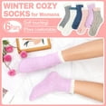 thumbnail image 3 of Ayieyill Fuzzy Socks for Women, 6 Pairs Plush Slipper Socks Women, Warm Soft Fluffy Socks Thick Cozy Plush Sock Winter Christmas Socks for Women, 3 of 8