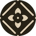thumbnail image 1 of Ahgly Company Tapis d'Intérieur Lavables en Machine, Ronds, Transitionnels, Brun Amande Foncé, 7' Ronds, 1 of 7