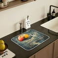 thumbnail image 5 of Yayeee Drying Mat for Kitchen Counter Dishes Microfiber Coffee Decorative Pad, Whale and Moon, 5 of 9