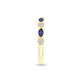 thumbnail image 3 of AFFY 1/6 Carat Round Cut White Natural Diamond WeddIng Band With Marquise Blue Sapphire In 14K Yellow Gold Over SterlIng Silver (0.18 Cttw, I2-I3 Clarity), Ring Size-5.5, 3 of 5