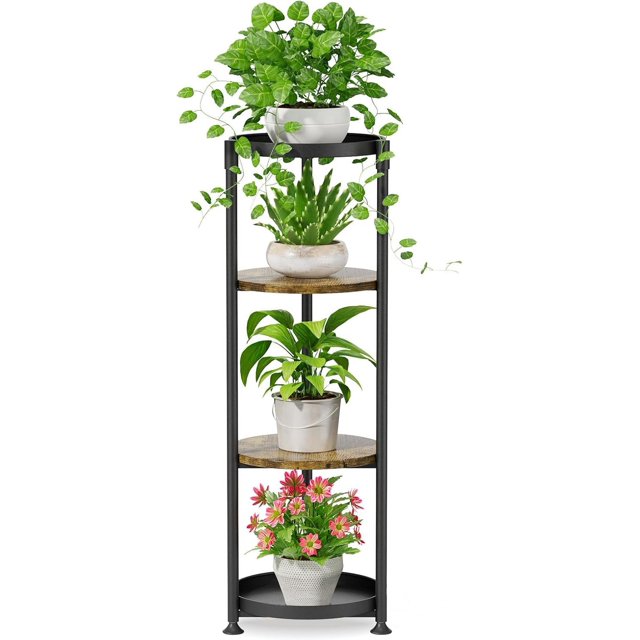 Metal & Wood Plant Stand Indoor & Outdoor Multi Levels lbs Capacity
