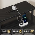 thumbnail image 4 of Satifur Gaming Desk with LED Lights & Power Outlets, 55" Computer Desk with 5 Fabric Drawers & Open Storage, Reversible Home Office Desk,Carbon Fiber Black, 4 of 9