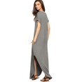 thumbnail image 5 of Women's V Neck Side Pockets Split Hem Beach Long Maxi Dress, 5 of 5
