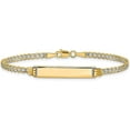 thumbnail image 3 of Solid 14k Yellow Gold with Rhodium Pav Curb ID Bracelet - 7", 3 of 7