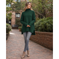 thumbnail image 2 of Women's Oversized Turtleneck Sweater, Cable Knit Long Sleeve Side Slit Casual Tunic Pullover Top, 2 of 3