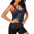 thumbnail image 2 of Bixox Women's Red Black Eastern Panda Warrior Printed Sleeveless Fitness Workout Running Quick-Dry Tank Top, 2 of 5