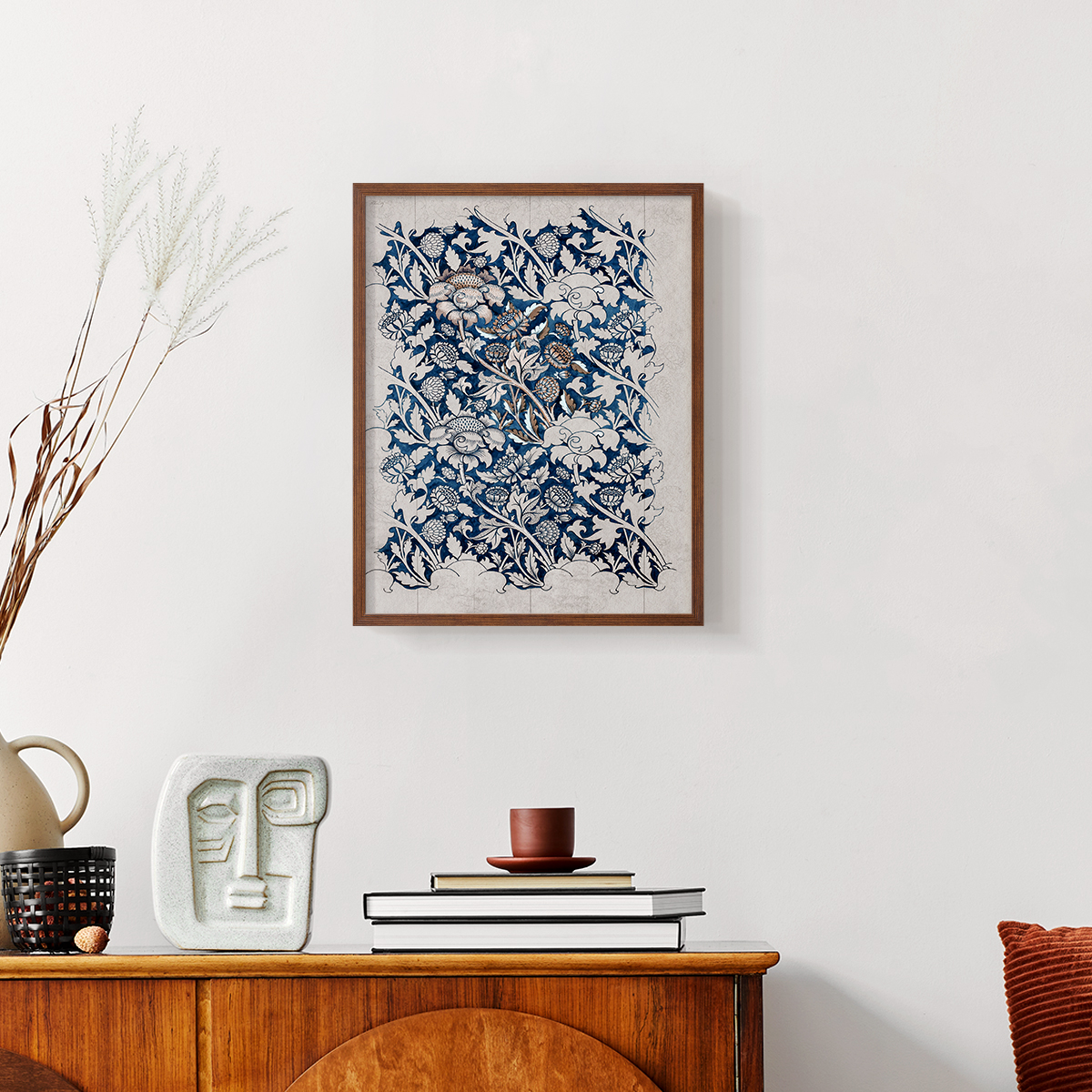 Vintage Abstract Print LXII - 14in. x 11in. Vintage Framed Print in Walnut Wood Frame