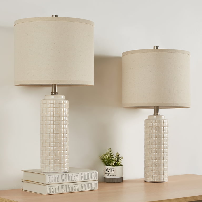 Natyswan Modern Ceramic Bedside Lamps Set of 2, 24.8 Inches photo 6