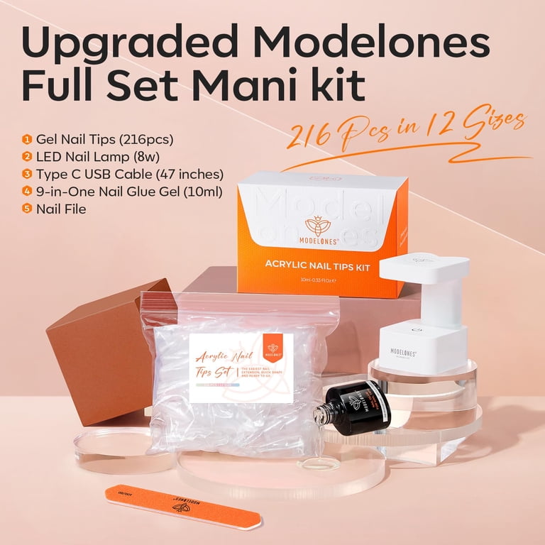 Modelones Gel Nail Kit with UV LED Lamp, 216-Piece photo 6
