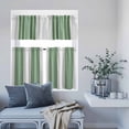 thumbnail image 6 of 3 Piece Kitchen Curtains and Valances Set Sage Green Grey Stripe Cafe Curtains 24 Inch Length Farmhouse Simple Striped Valance & Tier Curtain for Living Room Bedroom Small Window 54"x18"+27"x24"*2, 6 of 6