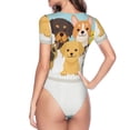 thumbnail image 4 of Daiia Cute Dog In Bathtub print Women's Crew Neck Short Sleeve Bodysuit Fashion Tops Fit Casual Basic Extender Bodysuit-Medium, 4 of 9