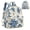 Blue Floral Swirl Decoration, variant on POLERO Fall Cat Pumpkin Print Casual Backpack Purse, Polyester Fabric Fashion Daypack for Travel Vacation