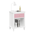 thumbnail image 4 of 2-Tier Nightstand, 26" Wood Bedside Table with Open Storage Shlef and Drawer, Modern Freestanding End Table for Small Space, Living Room, Bedroom, 4 of 9