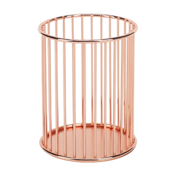 JOGZMZ Gold Metal Pen Holder Round Wire Makeup Brush Organizer Desk Storage Container for Home Office