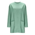 thumbnail image 3 of Miluxas Womens Long Sleeve Tunic Tops with Pockets Fall Fashion Long Sleeved Solid Color Casual Long T Shirts Green XL(XL), 3 of 6