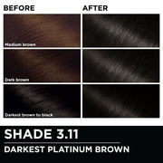Garnier Olia Oil Powered Permanent Hair Color, 3.11 Darkest Platinum Brown