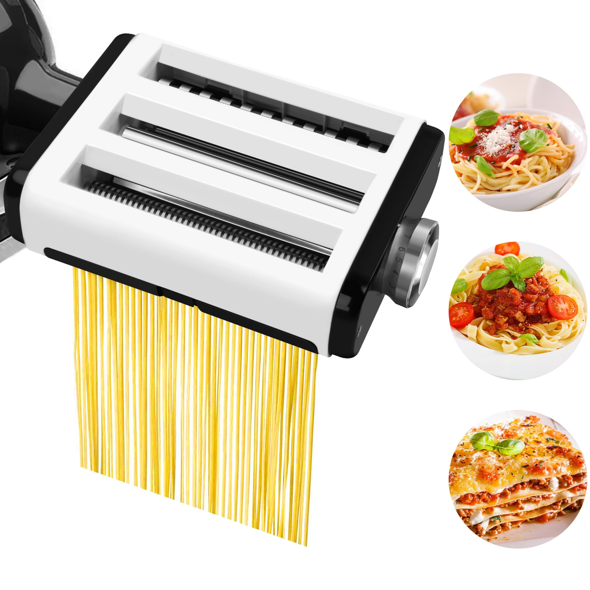 InnoMoon Pasta Attachment for KitchenAid Stand Mixer, 3 Piece Pasta Rollar  & Cutter Set Included Pasta Sheet Roller, Spaghetti and Fettuccine Cutter