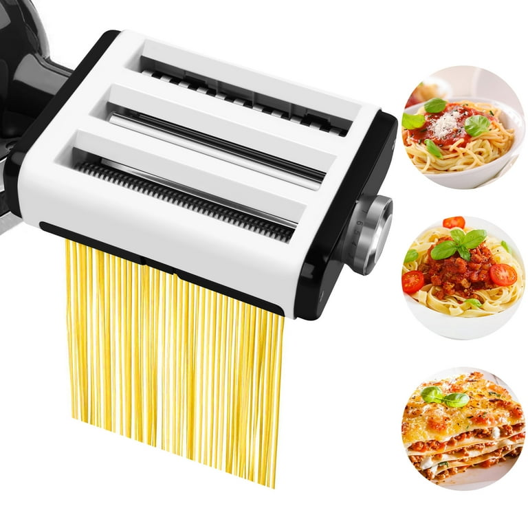 Kenome Pasta Maker Attachment 3 in 1 Set for KitchenAid Stand Mixers  Included Pasta Sheet Roller, Spaghetti Cutter, Fettuccine Cutter Maker  Accessories and Cleaning Brush 