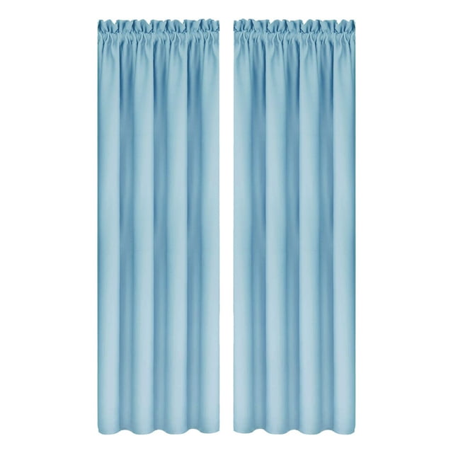Light Blue Blackout Curtains Heat Insulation Energy Saving Window Treatment With Polyester Material, Light Blocking And Thermal Design For Bedroom And Kitchen Use 41.73X83.86X0.1In 1Lb