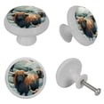 thumbnail image 4 of Yak Fluorescent Drawer Pulls with Screws - Round 4-Pack Glow-in-the-Dark Knobs for Cabinets, Wardrobes, and Dressers - Furniture Decor with Cupboard Handles, 4 of 6