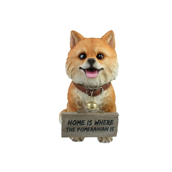 DWK Pomeranian Dog Home Porch Outdoor Figurine Decor 11"
