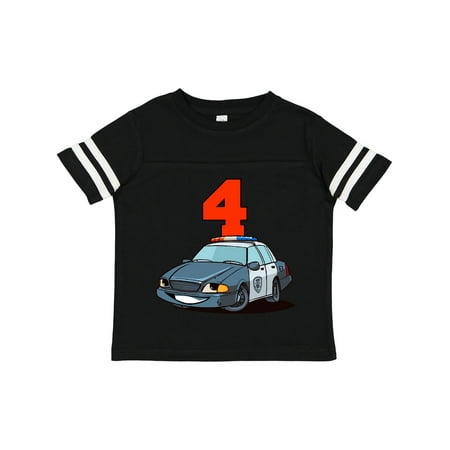 

Inktastic 4th Birthday Police Car Gift Toddler Boy or Toddler Girl T-Shirt