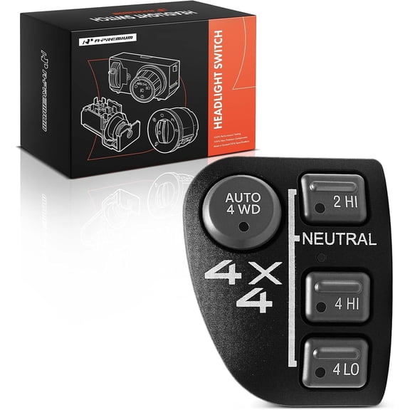 A-Premium 4WD Four Wheel Drive Actuator Switch Compatible with Chevy Blazer 1999-2003,S10 1998-2004 & Oldsmobile Bravada 1999-2001 & GMC Jimmy 1999-2002, Sonoma, 4 Buttons, Replaces 15708958 19244092