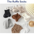 thumbnail image 4 of 6 Pairs of Ruffle Socks Women, Ruffle Turn-Cuff Casual Cute Girl Ruffle Socks Breathable Cool Ruffle Ankle Socks, 4 of 8