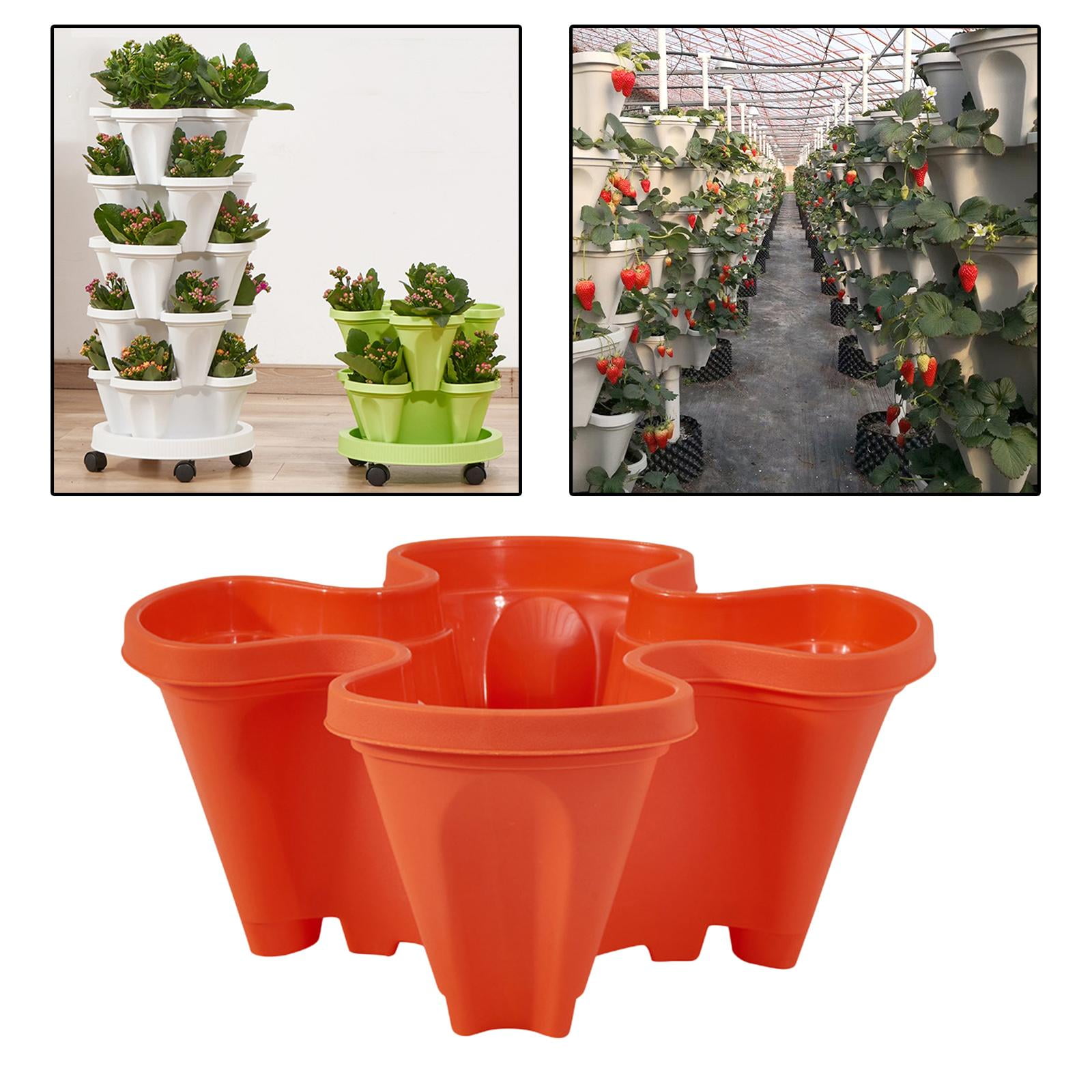 Nishiyuenyi 3Pieces Stand Vertical Gardening Planter Flower Pot Garden Tower for Peppers