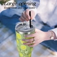 thumbnail image 5 of Lemon 40 Oz Tumbler with Handle and Straw, Cute Lemon Large Big Stainless Steel Vacuum Insulated Tumbler Iced Coffee Cup Water Bottle Travel Mug, Lemon Gifts for Women Decor Stuff, Sage Green Yellow, 5 of 6