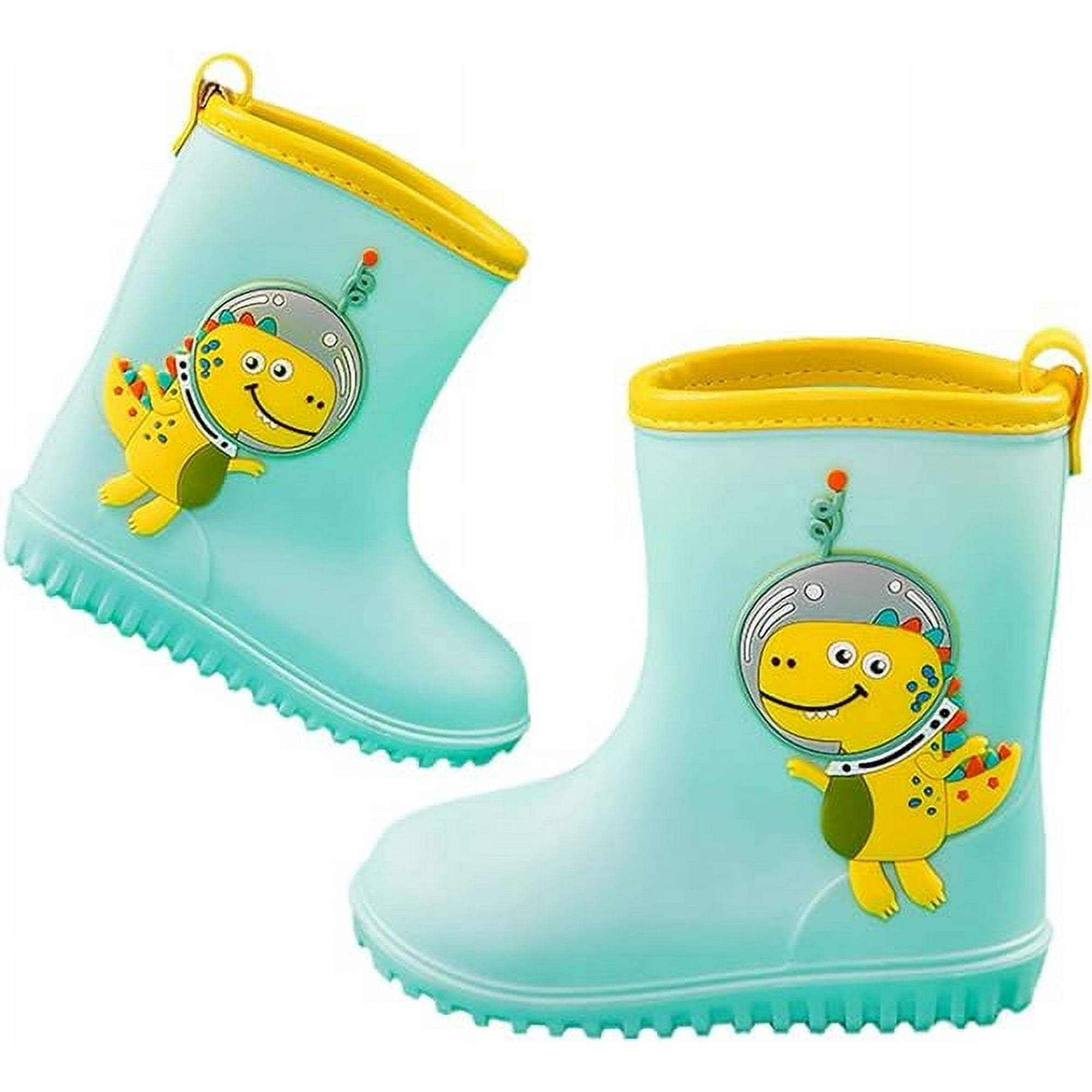 Kids Wellington Boots Girls Waterproof Rain Boots Boys EVA Non Slip Lightweight Wellies Rubber Outdoor Toddler ShoesB Green170