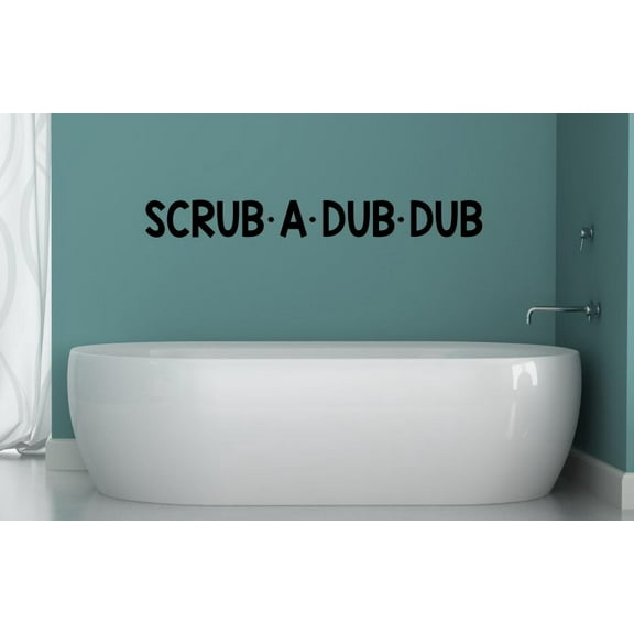 Bathroom Decals Wall Decor Quotes Scrub A Dub Dub Kids Bath Wall Art 36x5 Black