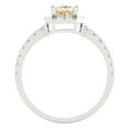 thumbnail image 4 of Clara Pucci 14K White Gold Solid Gold Morganite Halo Anniversary Ring for Women - 0.89 cttw Princess Cut, 4 of 8