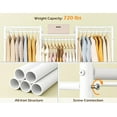 thumbnail image 6 of Wardrobe Closet, 4 Hanging Spaces Portable Clothes Rack,Free Standing Closet Organizer and Storage System with Hanging Rods,Clothing Rack Suitable for Cloakroom,Bedroom,Entrances,etc.White, 6 of 14