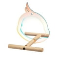 thumbnail image 1 of lionlar Parrot Platform Bird Perch Stand with Mirror Tabletop Bird Training Stand Wooden, 1 of 9