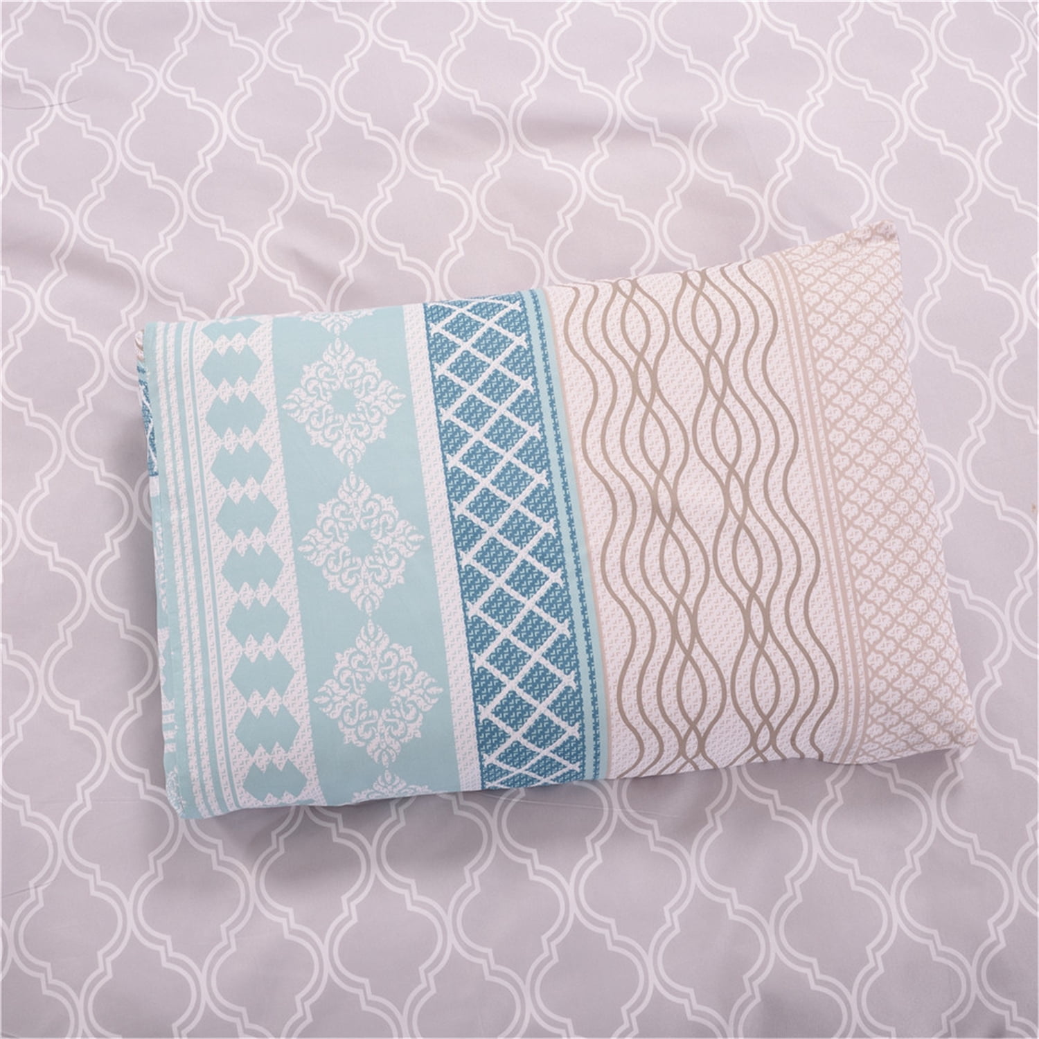 JML Queen Size Duvet Cover Set 3 Piece-Printed Microfiber Comforter Cover with Zipper Closure