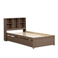 thumbnail image 6 of TICOZE Modern Twin Bed Frame with USB Charging Bookcase Headboard & 2 Storage Drawers in Rich Walnut Finish, 6 of 11