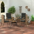 thumbnail image 2 of Jordan Manufacturing 45.5" x 23"Canvas Charcoal Solid Rectangular Outdoor Chair Cushion with Ties, 2 of 9
