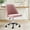 Pink, variant on TINKLE WELL Modern Office Desk Chair, Rolling Vanity Swivel Task Chair with Wheels, Stylish Comfortable Armless Backrest for Home, Bedroom, Office, Study, Pink