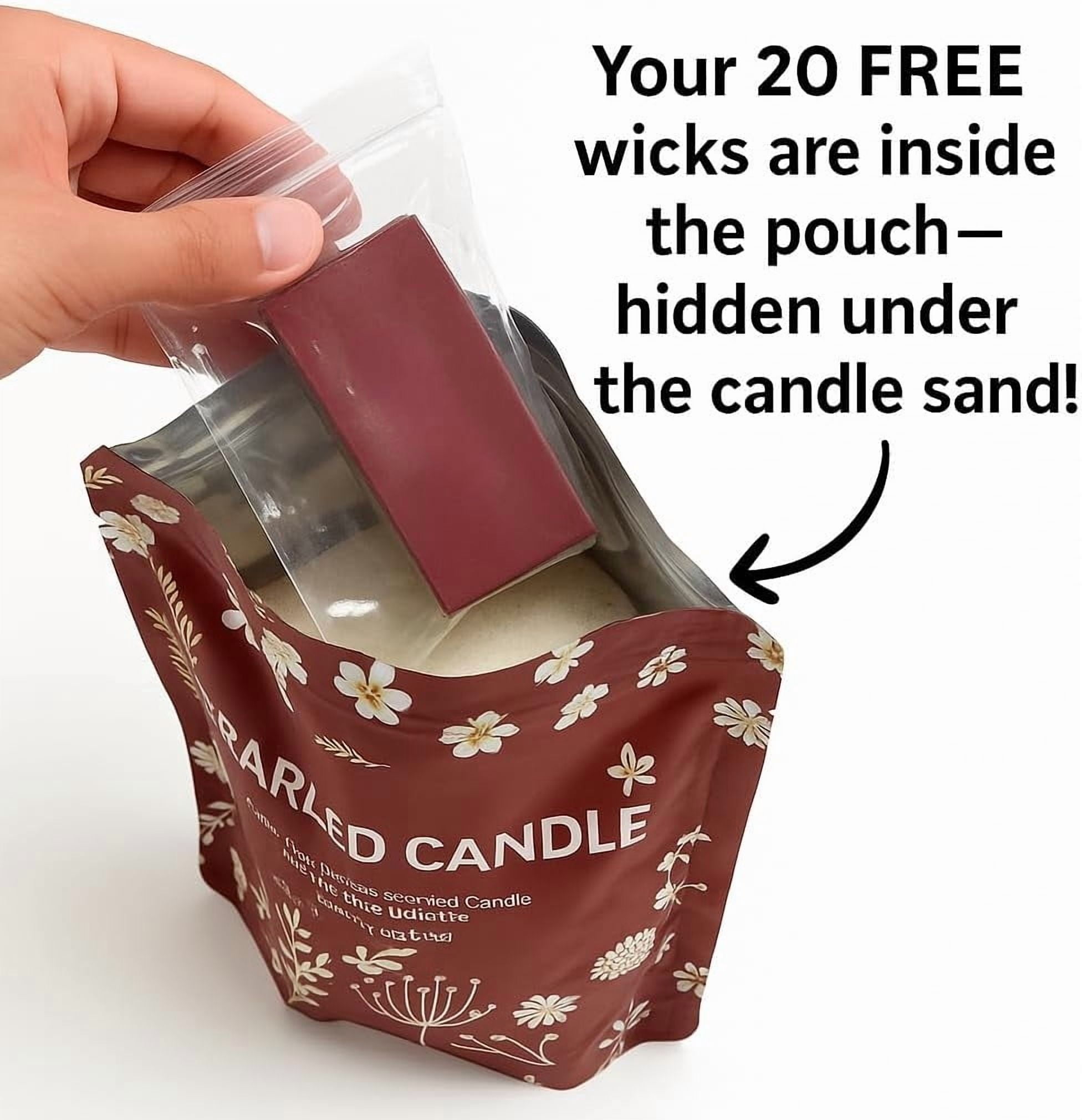 Long Lasting Sand Candle Wax Set, Pearled Candle – Refillable Non-Toxic Luxury Pearled Sand with Wicks for Candle Making, DIY Candle Making