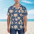 thumbnail image 2 of Xecao Flower print Hawaiian shirt - a stylish short-sleeve button-down for men, perfect for casual beach and tropical outings., 2 of 9