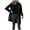 Black, variant on Lovskoo 2024 Womens Winter Coats Single Breasted Pea Coat Casual Turndown Collar Outwear Pocket Solid Regular Long Sleeve Jacket Trench Coat Overcoat Black