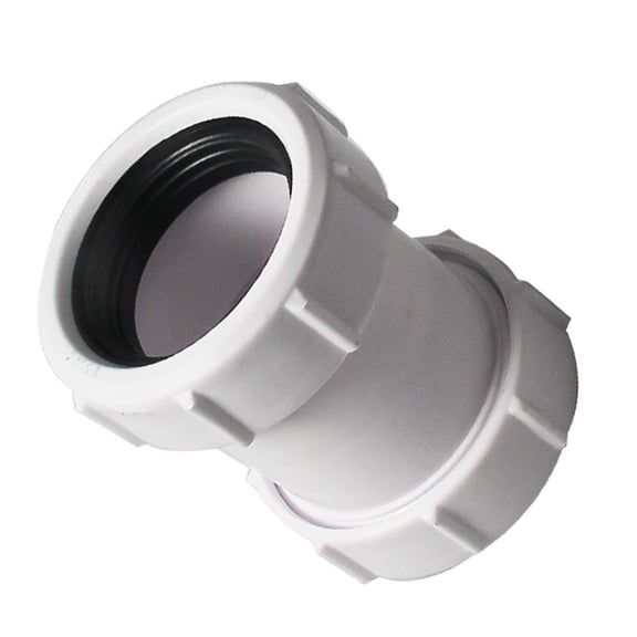 SENRISE 40mm Straight Pipe Connector PVC PP Fit 1/2" Bath Waste Pipe Join White Black