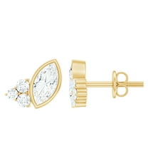 Rosec Jewels - Lab Diamond Stud Earrings for Women - Minimalist Earrings - EF-VS Grade - Ready to Gift, 14K Yellow Gold