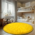 thumbnail image 5 of SARAG 5x5ft Round Shaggy Area Rugs for Bedroom Living Room, Fluffy Rug Plush Decorative Rug for Indoor Home Floor Carpet,Bright Yellow, 5 of 8