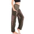 thumbnail image 3 of Defitshape Women's Harem Boho Pants Yoga Hippie Jogger Genie Pants with Pocket Smocked Waist Cool Summer Beach Trousers Bohemian Parachute Elastic Waist High Waisted Patterned6 One Size, 3 of 5