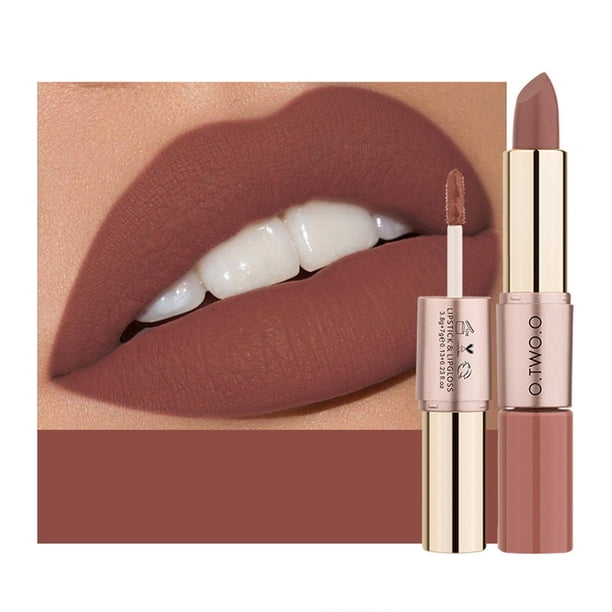 Lápiz Labial Mate Impermeable 2 en 1 Macarena Brillo de Brillo Color 02